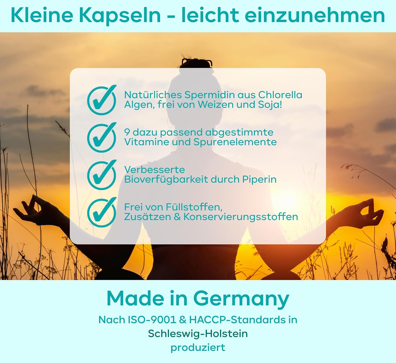 Potenzmittel & Standfestigkeit – 120 idine Capsules High Dose from Chlorella Algae Extract - High Natural Chlorophyll Content + 3 mg idine - 2 Month Supply - Free from Wheat Germ Extract and Gluten - plantomol® – Bild 2