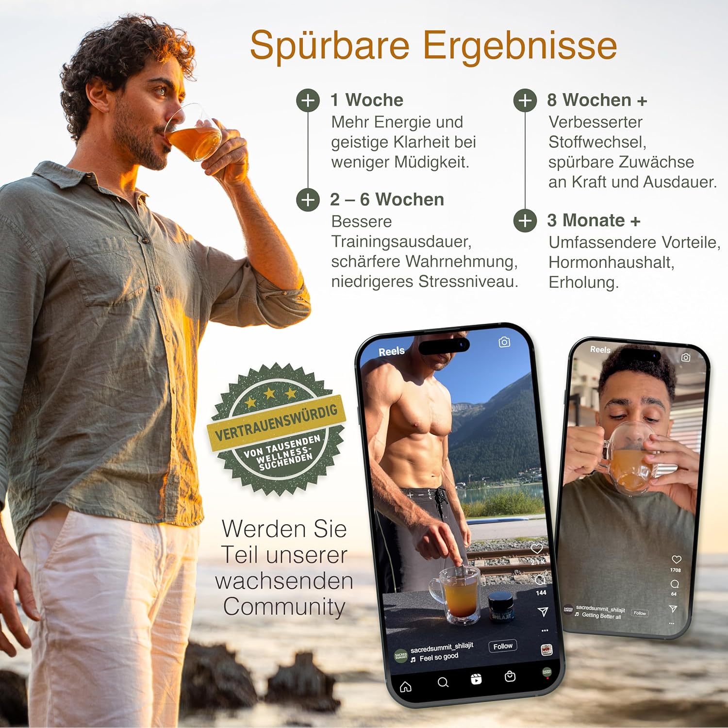Ausdauer & Energie – Pure Gold Shilajit Harz 40g – 68,5 % Fulvinsäure – Reich an Vitamin B12, Magnesium, Eisen & Zink – Veganer Energie- & Ausdauer-Booster – 3-Monatsvorrat – Bild 4