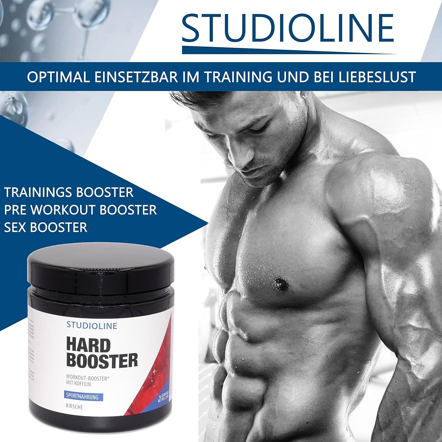 Potenzmittel & Standfestigkeit – Strong Hard Booster 250 g High Dose Top Workout Booster with Caffeine, Taurine, BCAAs, Beta-Alanine, Creatine, Turmeric and Vitamins – Bild 2