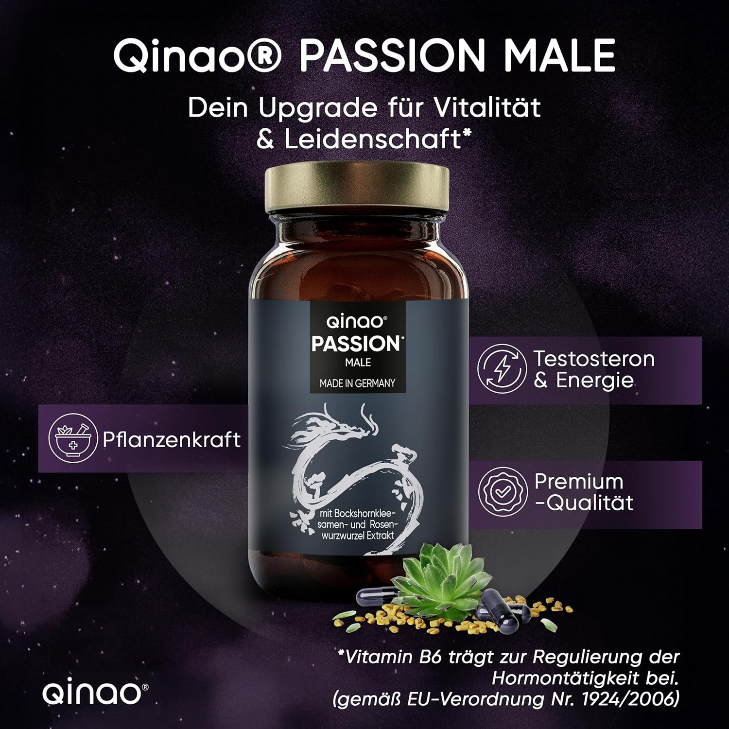 Potenzmittel & Standfestigkeit – Passion Male Vegetable Libido Booster for Men with L Arginine and Citrulline, Supports Testosterone Levels and Lust 90 Capsules, Vegan and No Artificial Additives – Bild 3